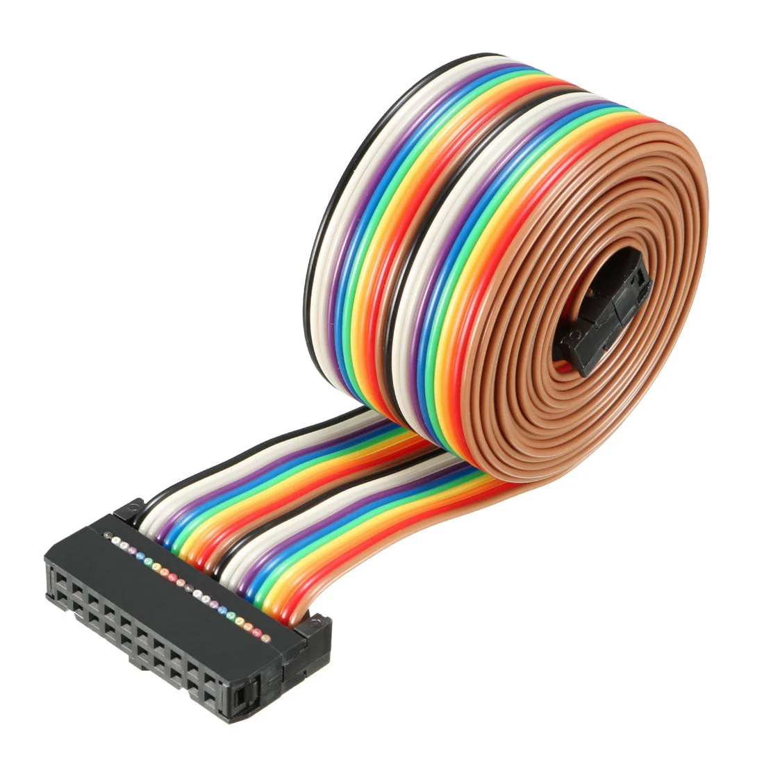 IDC Rainbow Wire Flat Ribbon Cable 20 Pins 148cm Length 2.54mm Pitch Type-C