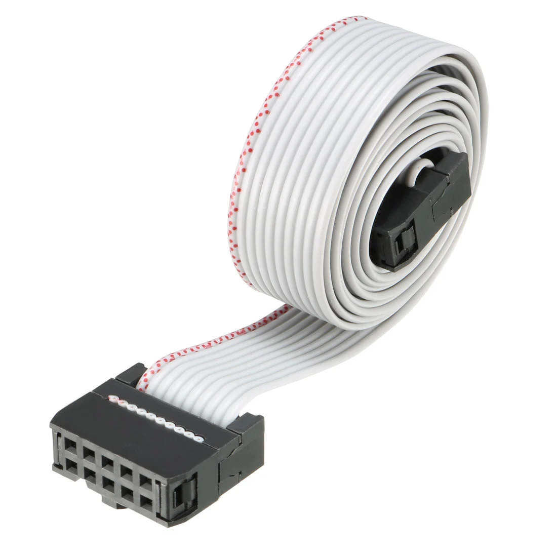 IDC Gray Wire Flat Ribbon Cable 10 Pins 66cm Length 2.54mm Pitch Type-C