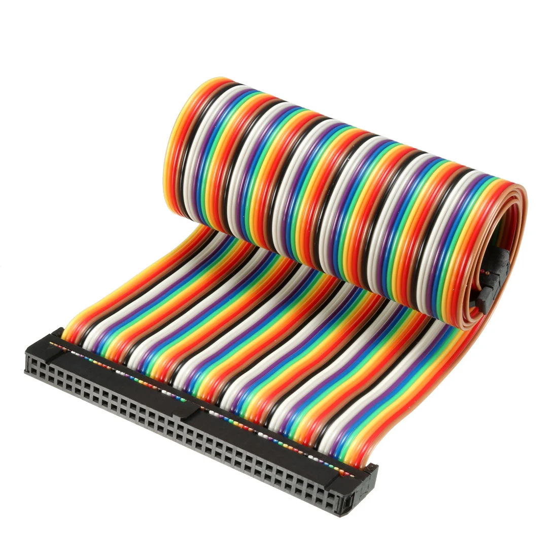 IDC Rainbow Wire Flat Ribbon Cable 64 Pins 43cm Length 2.54mm Pitch Type-B