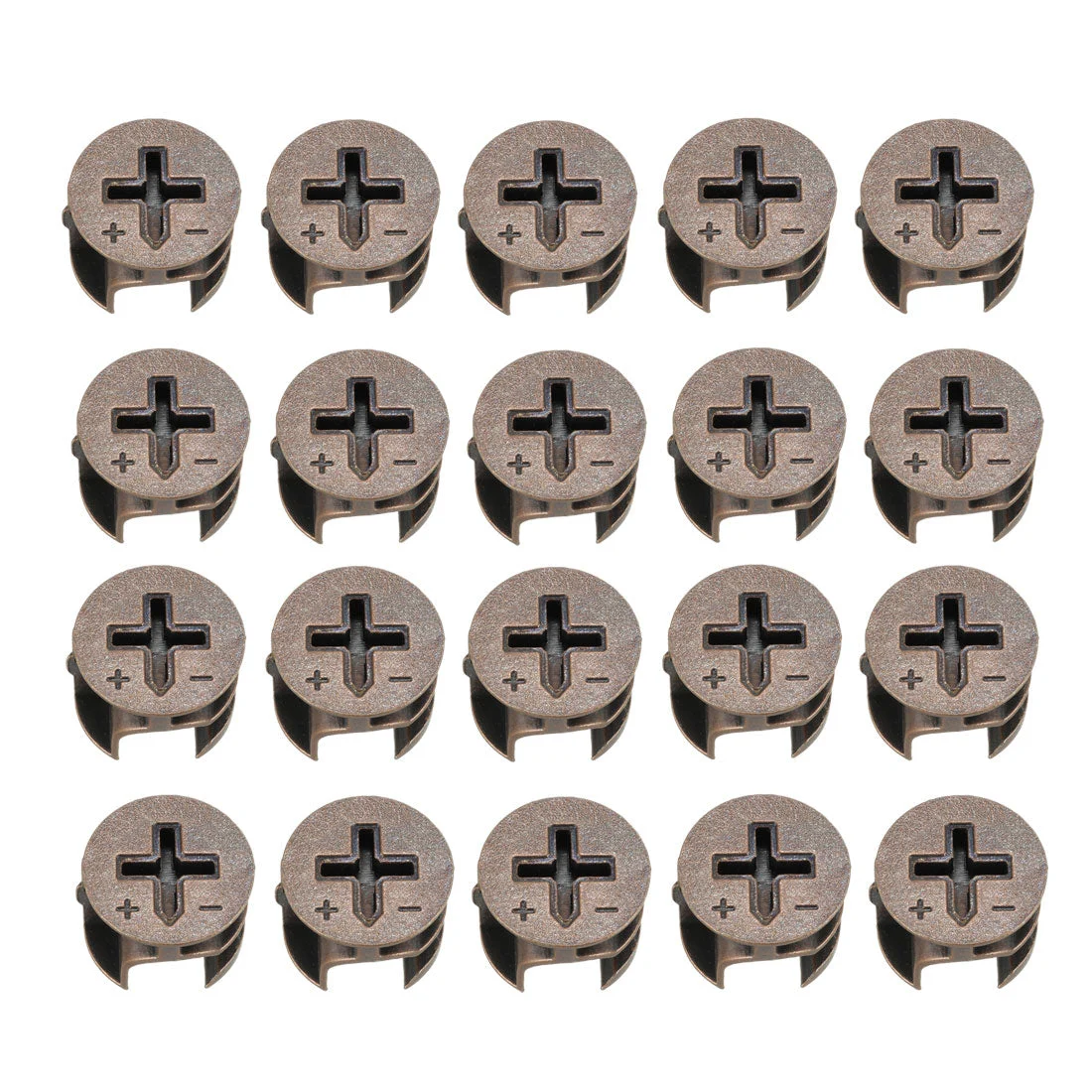 15mm Dia Furniture Connecting Cam Lock Fittings Nut Zinc Plated Copper Tone 20pcs