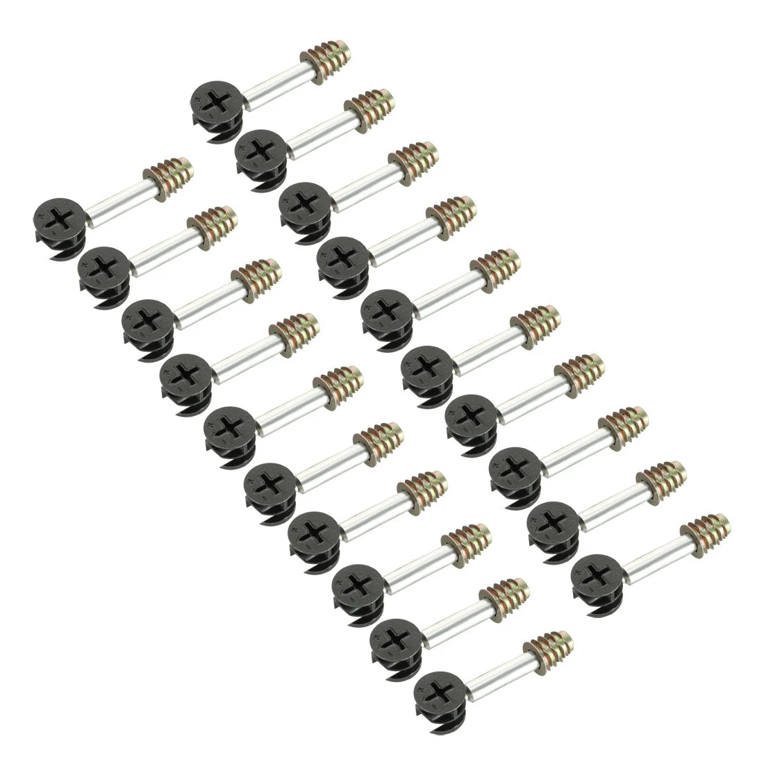 3-in-1 Furniture Connecting Kit 15mm OD Cam Fitting, M6x40mm Dowel Screws, M6 Pre-inserted Nut 20 Sets