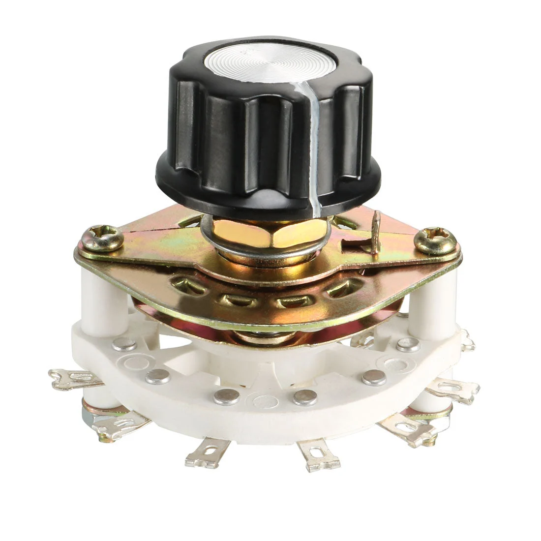 1P6T 1 Pole 6 Position Selectable Single Deck Band Channel Rotary Switch Selector with plastic knob