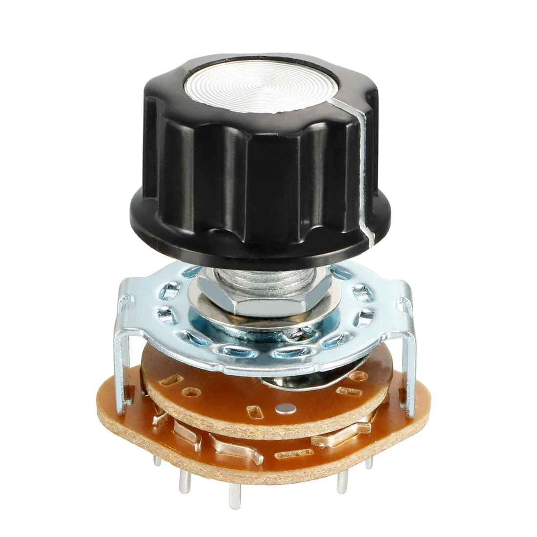 6mm 2P5T 2 Pole 5 Position Selectable Single Deck Band Channel Rotary Switch Selector with plastic knob