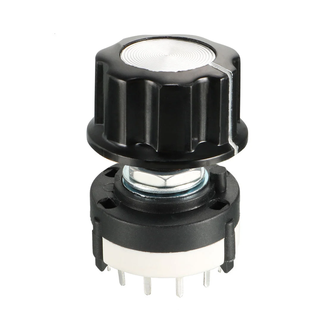 2P6T 2 Pole 6 Throw 1 Deck Band Channel Rotary Switch Selector with Plastic Knob