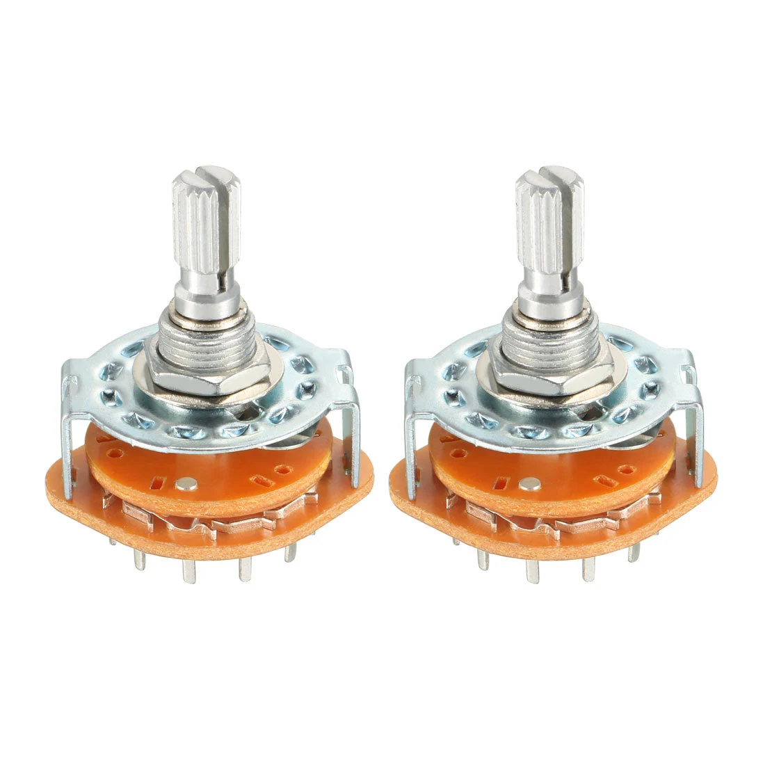 3P4T 3 Pole 4 Position Selectable 1 Deck Band Channel Rotary Switch Selector 2Pcs