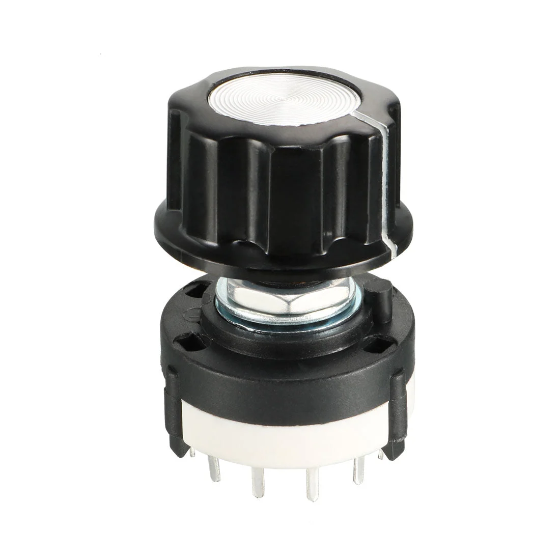 1P12T 1 Pole 12 Throw 1Deck Band Channel Rotary Switch Selector with Plastic Knob