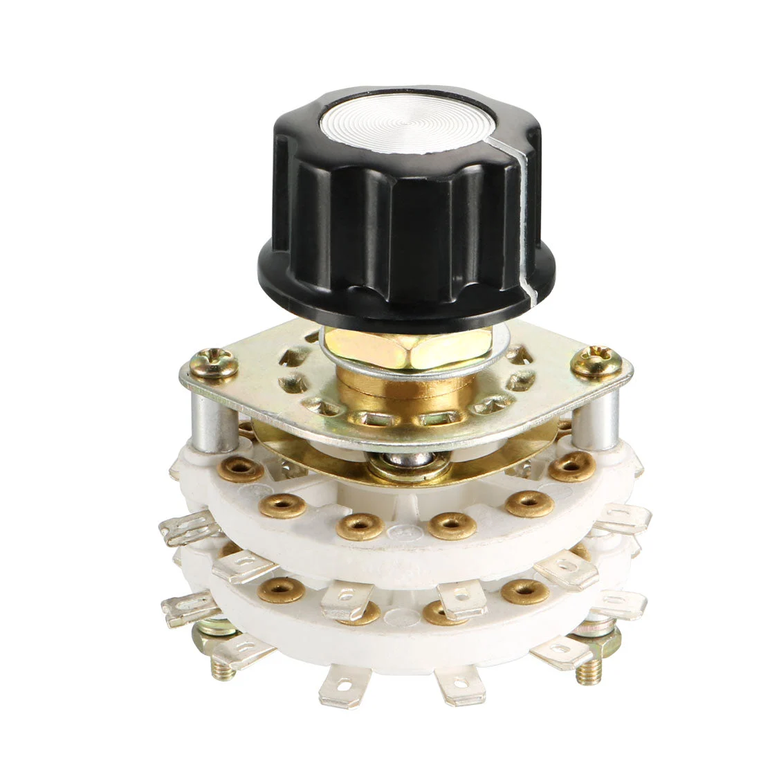 2P11T 2 Pole 11 Throw 2Deck Band Channel Rotary Switch Selector with Plastic Knob