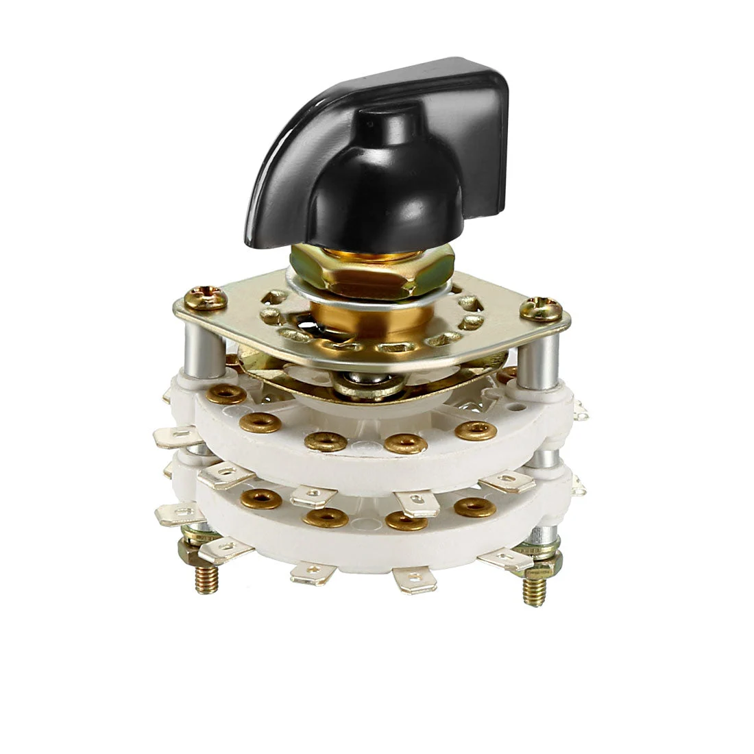 2P10T 2 Pole 10 Position 2 Deck Band Channel Rotary Switch Selector with Plastic Knob