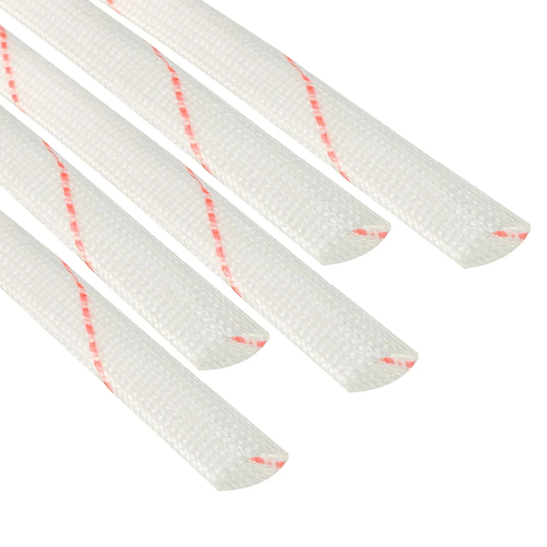 Fiberglass Sleeve 8mm I.D. PVC Insulation Tubing 1500V Tube Adjustable Sleeving Pipe 125 Degree Centigrade Cable Wrap Wire 880mm 2.89ft Red 5PCS