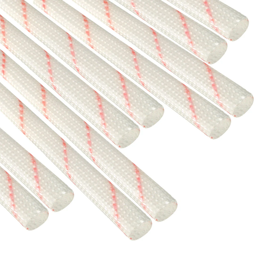 10X Fiberglass Sleeve PVC Insulation Tubing White and Red