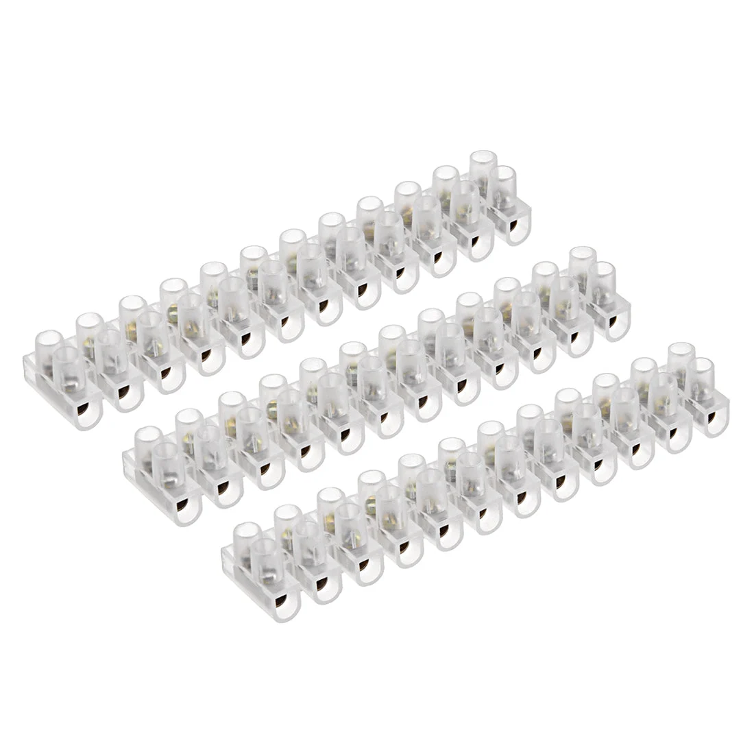 Terminal Block , 3A 12 Position Dual Row Type U Wire Connector Screw Terminal Barrier Strip , Pack of 5