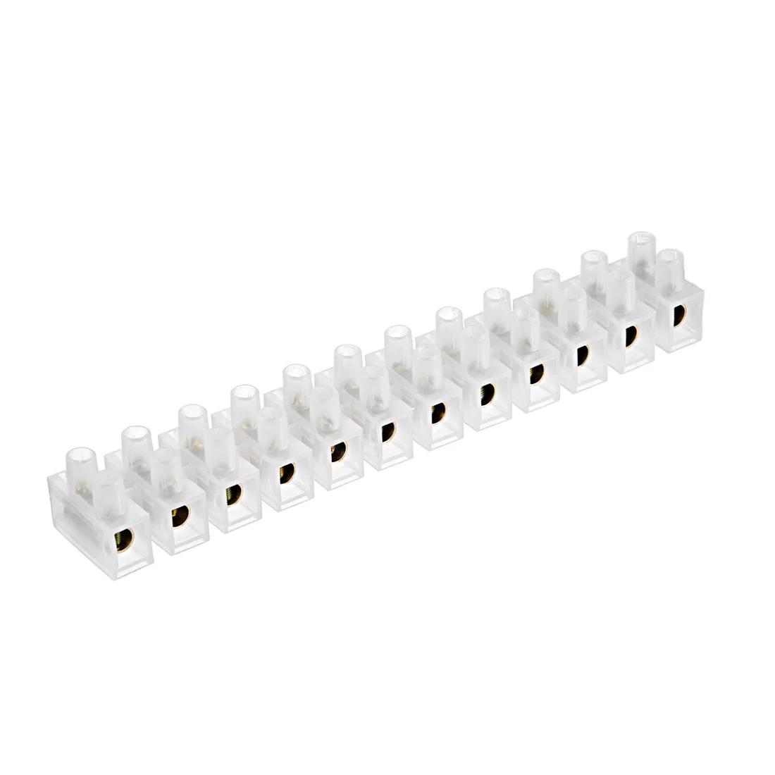 Terminal Block , 60A 12 Position Dual Row Type H Wire Connector Screw Terminal Barrier Strip , Pack of 5