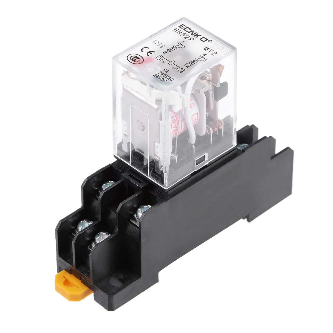 HH52P AC 110V Coil DPDT 8 Pins Electromagnetic Power Relay Red LED with socket