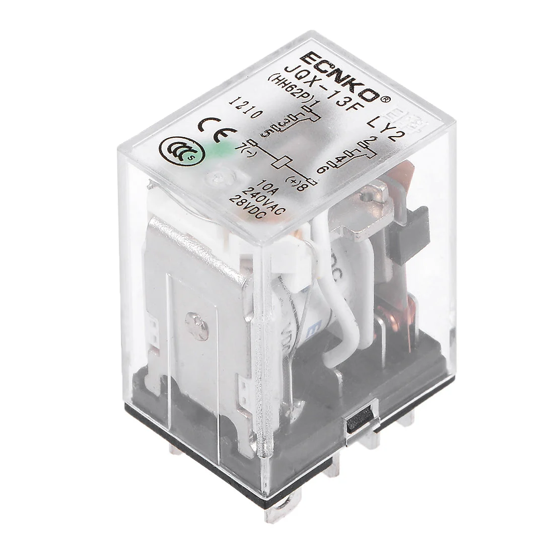 JQX-13F DC24V Coil DPDT 8Pins Green Light Electromagnetic Power Relay