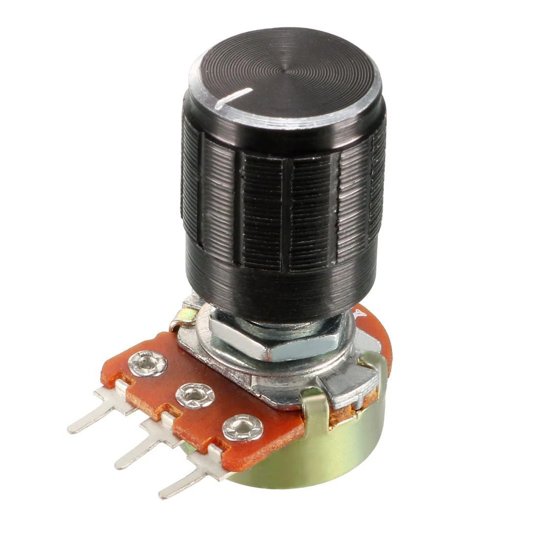 10K Ohm Variable Resistors Single Turn Rotary Carbon Film Taper Potentiometer with Knobs