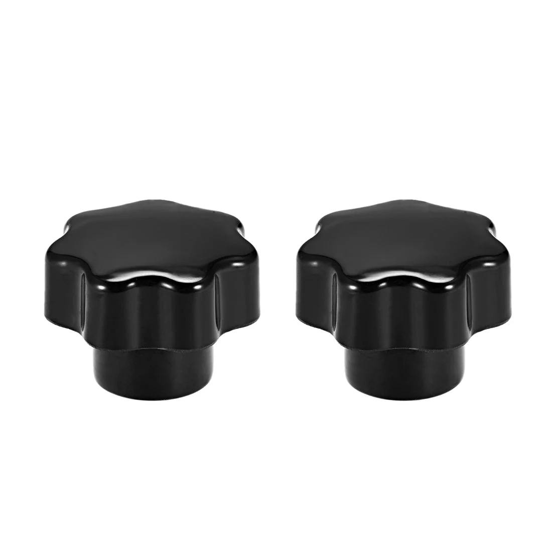 2 Pcs Star Knob Grip Handle M8 Diameter Brass Insert Female Thread Black Seven Stars