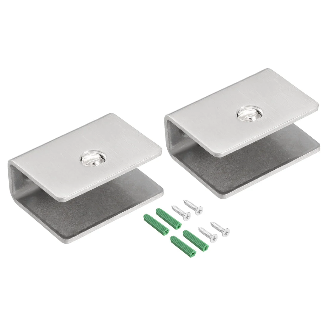 Glass Shelf Brackets Stainless Steel Holder Rectangle for 8-12mm Thickness 2pcs
