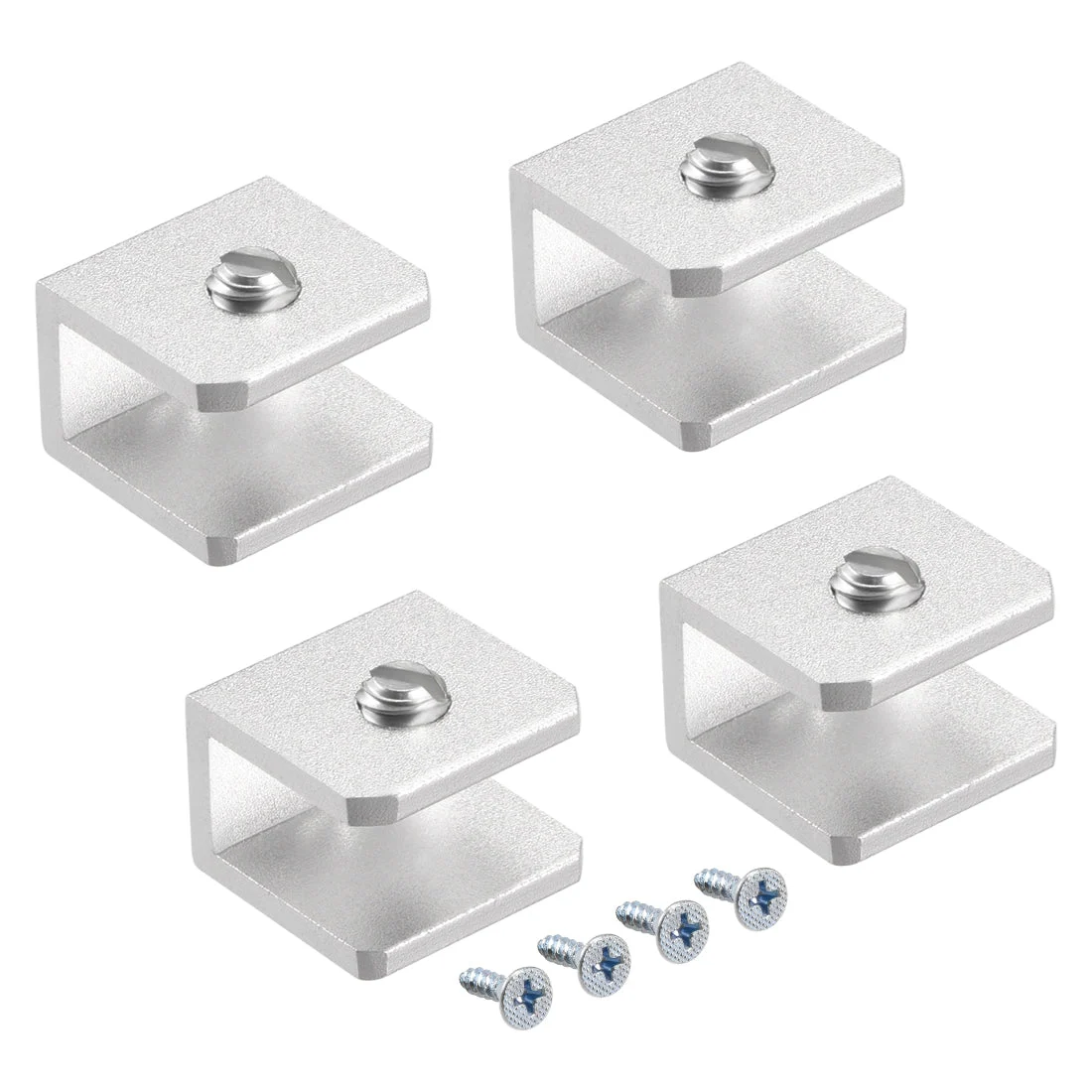 Glass Shelf Bracket Aluminum Alloy Clamp Clip Holder Rectangle for 5-8mm Thickness 4pcs