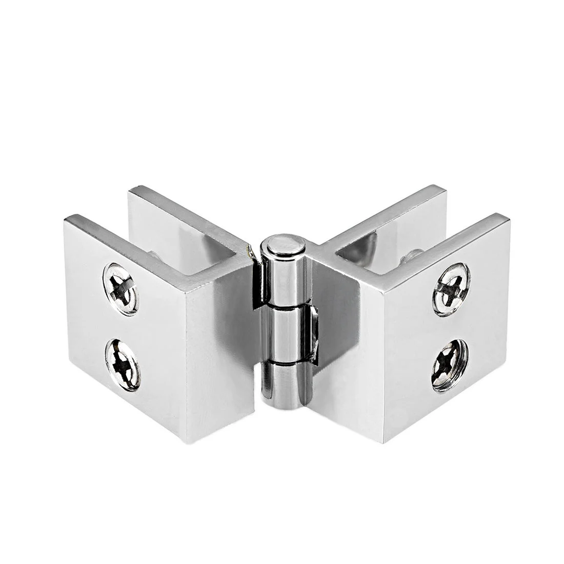 Glass Door Hinge - 180 Degree Cupboard Showcase Cabinet Door Hinge Glass Clamp ,Zinc Alloy , for 5-8mm Glass Thickness