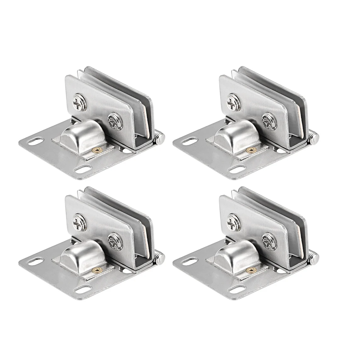 Glass Hinge Cupboard Cabinet Door Hinge Glass Clamp ,Stainless Steel , for 5-8mm Thickness 4Pcs