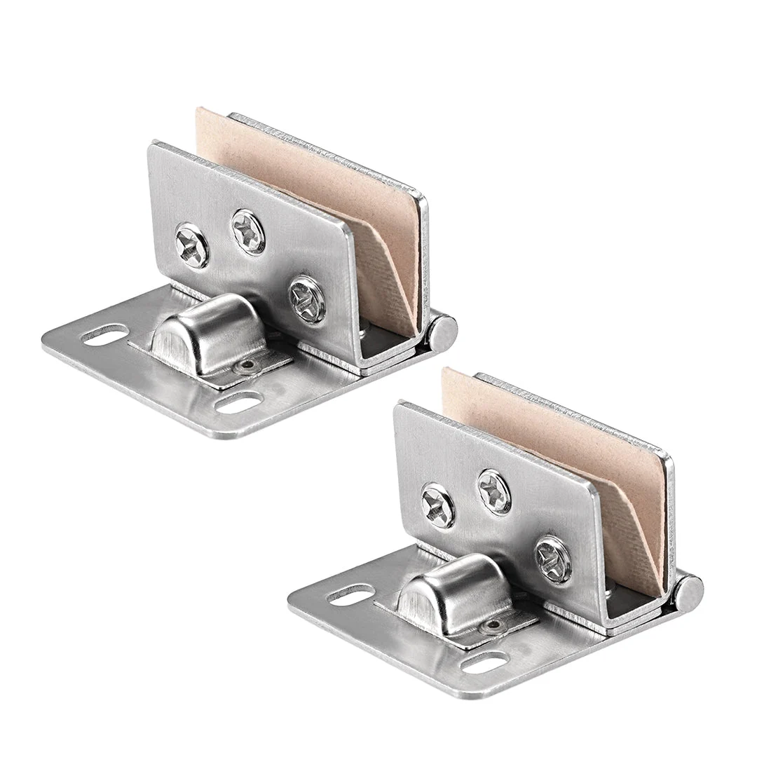 Glass Hinge Cabinet Door Hinge Glass Clamp ,Stainless Steel , for 8-10mm Glass Thickness 2Pcs