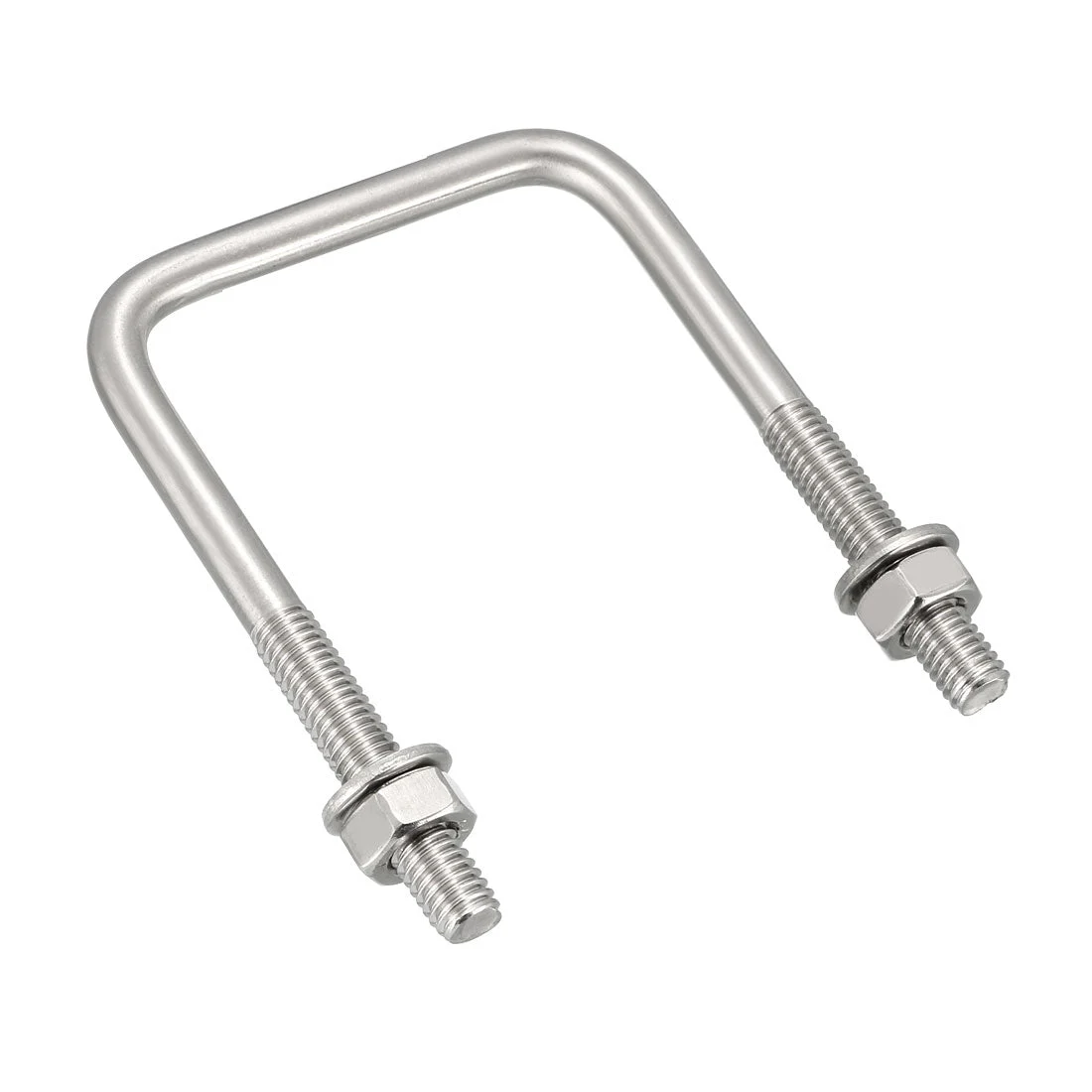 Square U-Bolts M6 D x 45mm W x 70mm L 304 Stainless Steel with Nuts Washers 2Pcs