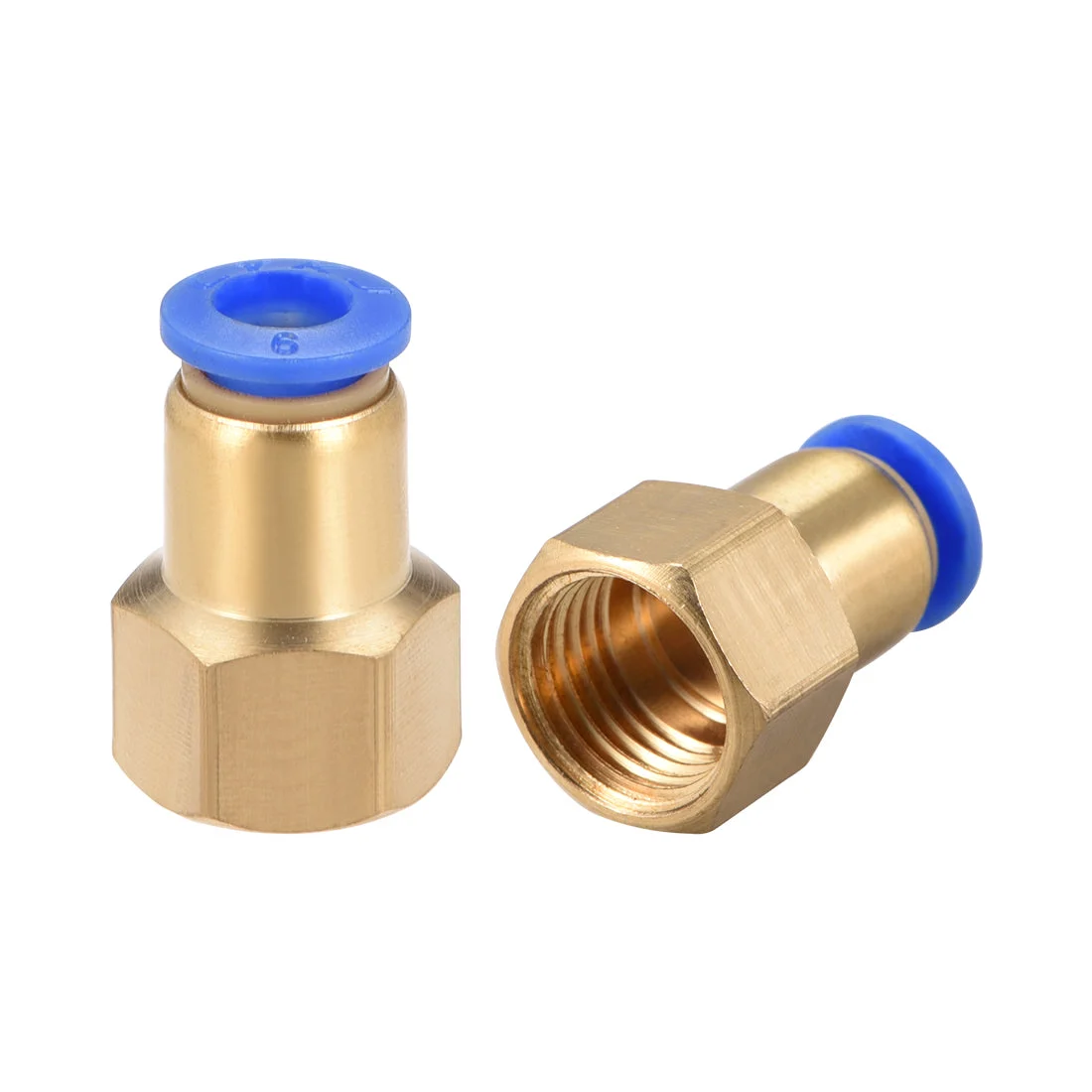 2pcs Push to Connect Tube Fitting Adapter 6mm OD x PT1/4" Female