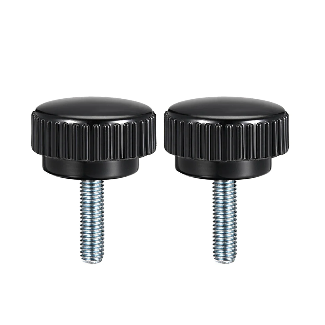 M8 x 20mm Male Thread Knurled Clamping Knobs Grip Thumb Screw on Type 2 Pcs