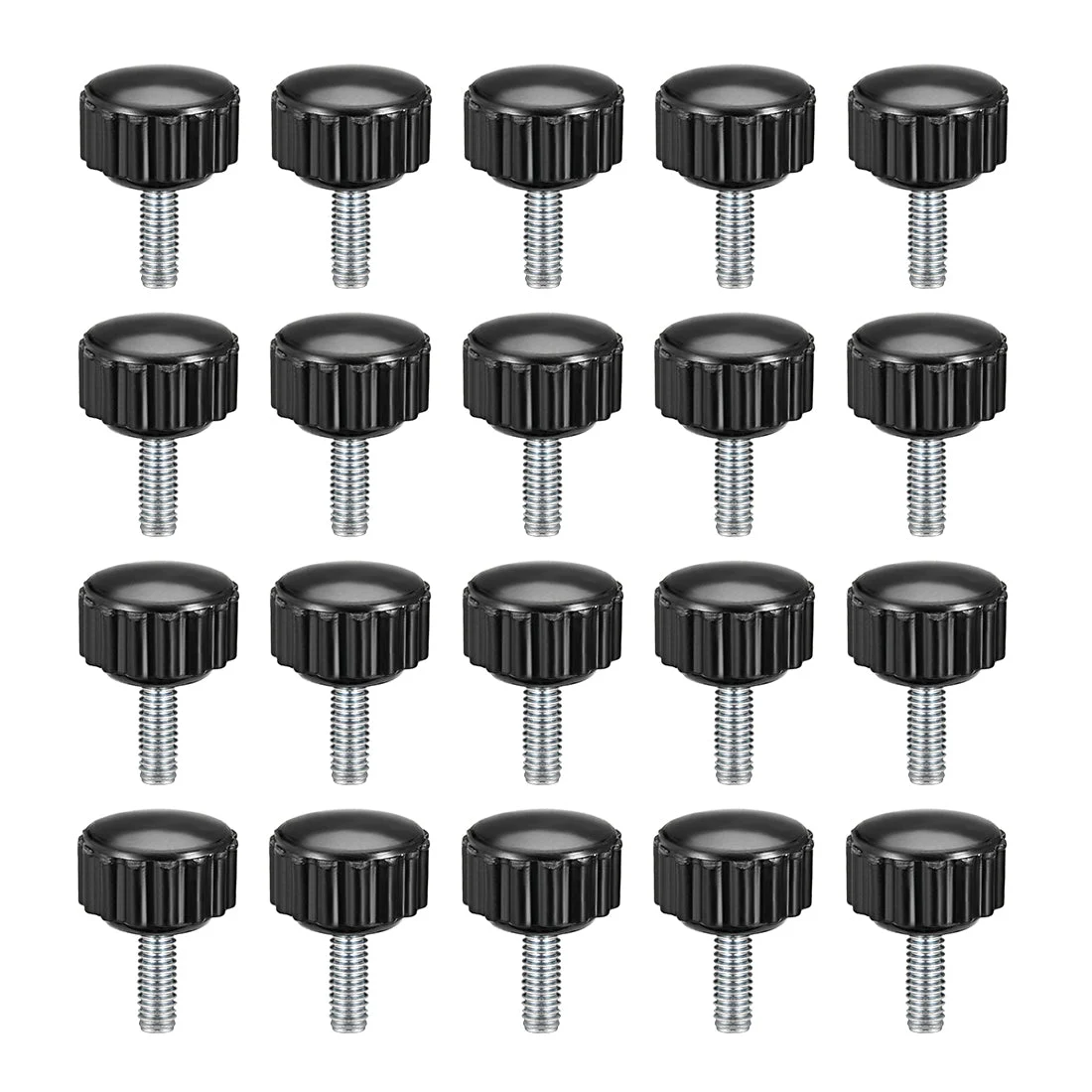 M4 x 10mm Male Thread Knurled Clamping Knobs Grip Thumb Screw on Type 20 Pcs