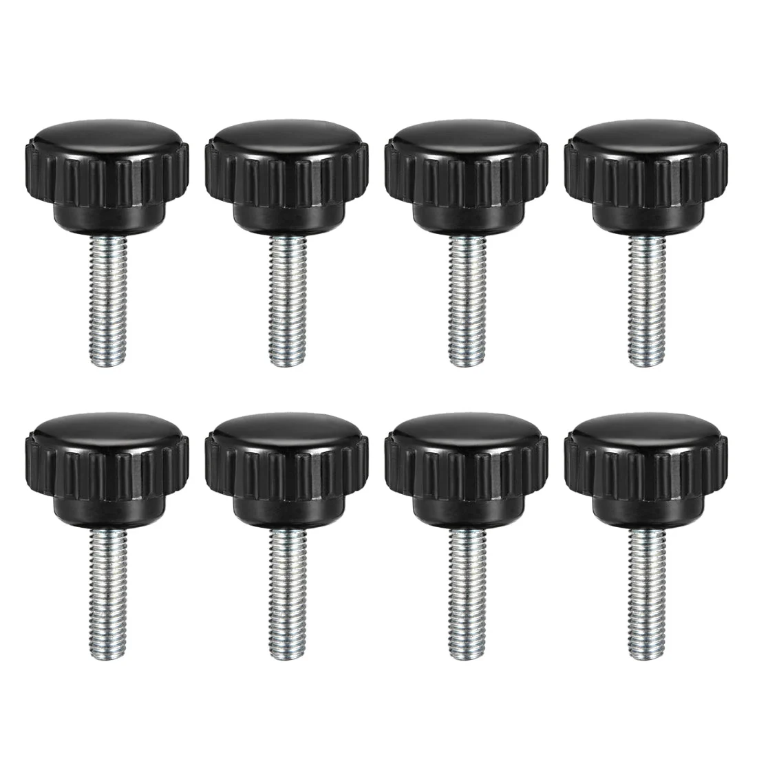 8pcs Knurled Clamping Knobs M5 x 16mm Zinc Plated Carbon Steel Thread 21mm Head