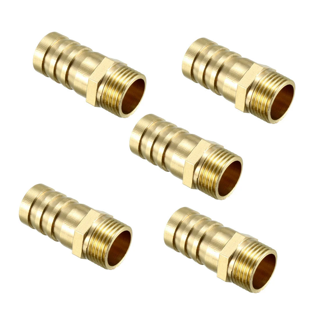Brass Barb Hose Fitting Connector Adapter 16mm Barbed x G3/8 Male Pipe 5pcs