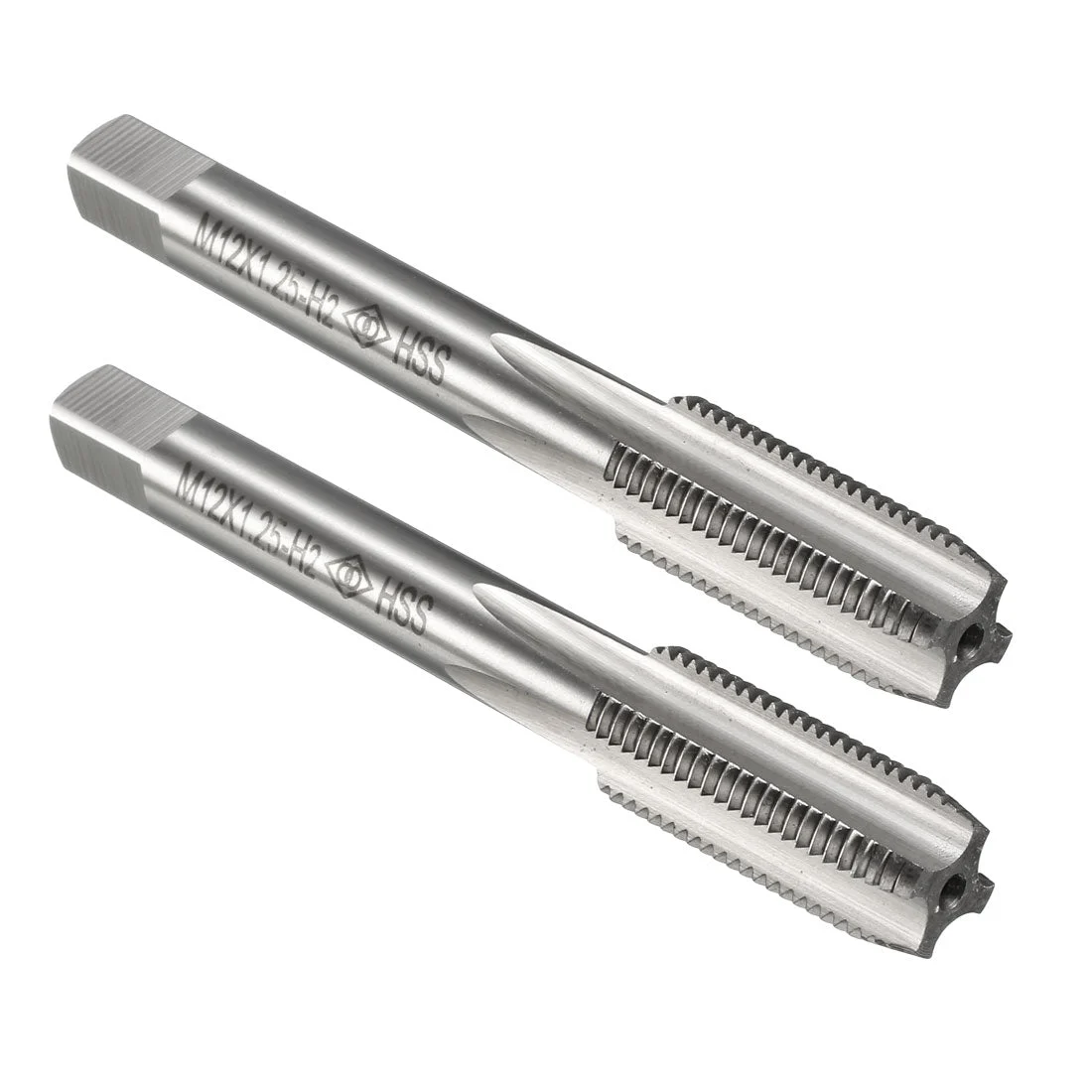 Metric Tap M12 x 1.25mm Pitch H2 Right Hand Thread Plug HSS for Threading Machine Electric Drill DIY 2pcs