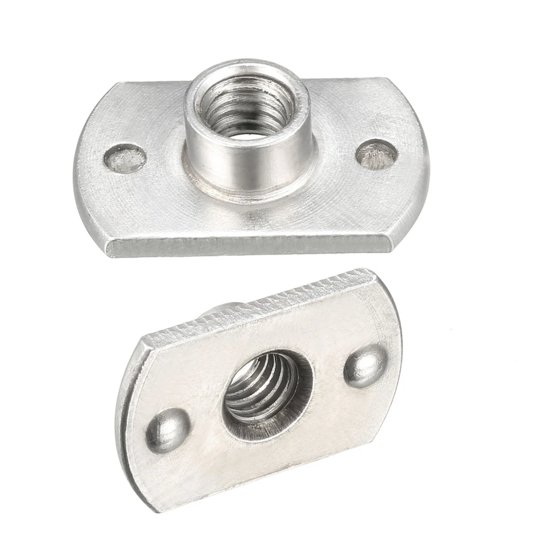 M6 Carbon Steel Slab Base T-Shaped 2 Projection Weld Nuts 25 Pcs
