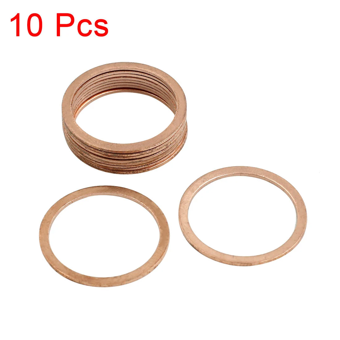 10pcs 25mm Inner Dia Copper Washers Flat Sealing Gaskets Rings for Car