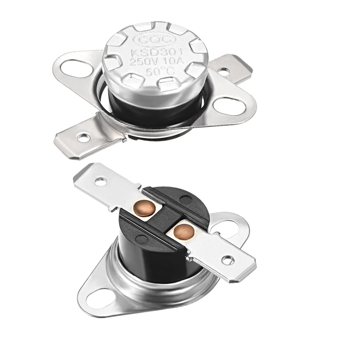 Temperature Control Switch Thermostat 50°C 10A N.C 6.3mm Pin 2pcs