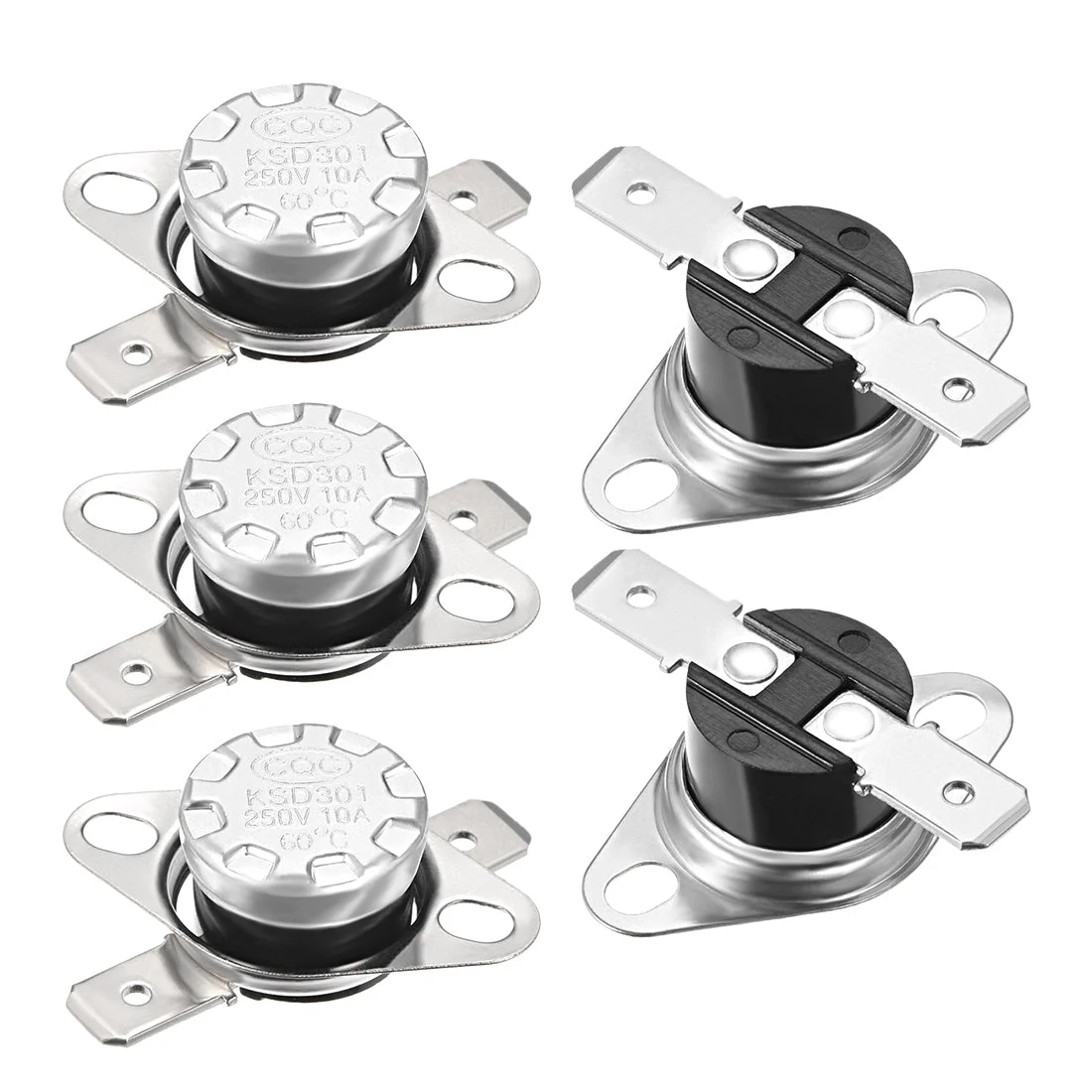 Temperature Control Switch Thermostat 60°C 10A N.C 6.3mm Pin 5pcs