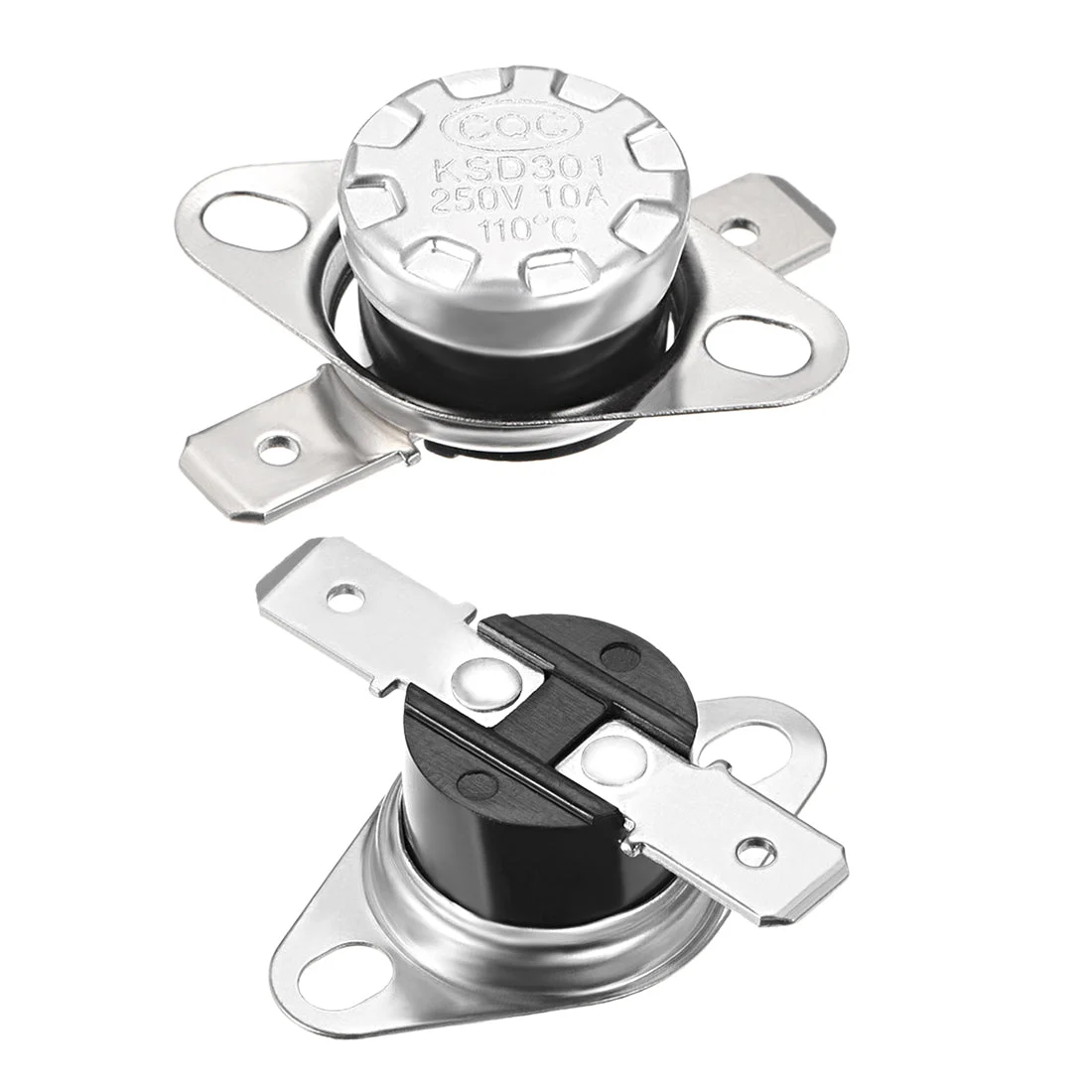 Temperature Control Switch Thermostat 110°C 10A N.C 6.3mm Pin 2pcs