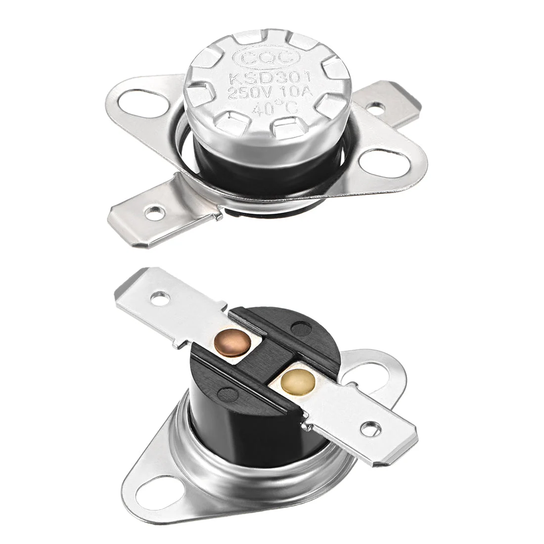 2Pack Temperature Control Switch Thermostat 40°C 10A Normally Open 6.3mm Pin