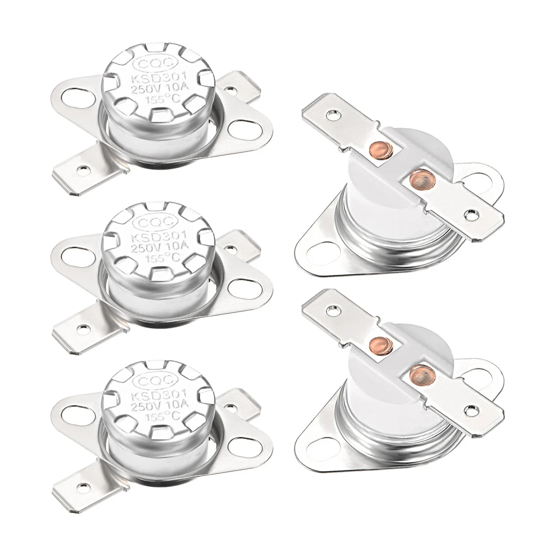 5 x Temperature Control Switch Thermostat 155°C 10A N.C 6.3mm Pin