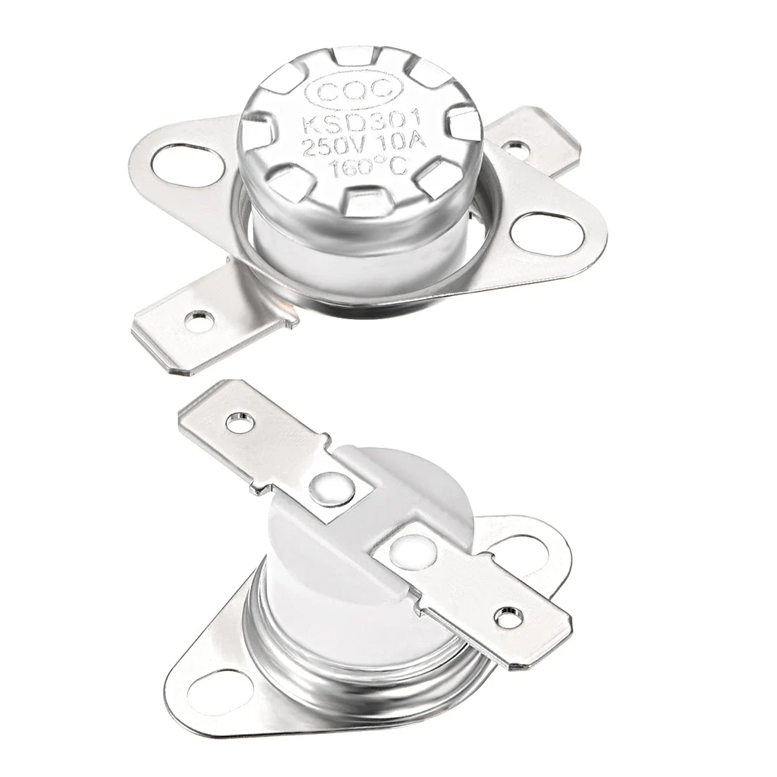 2Pcs Temperature Control Switch Thermostat 160°C 10A NC 6.3mm Pin