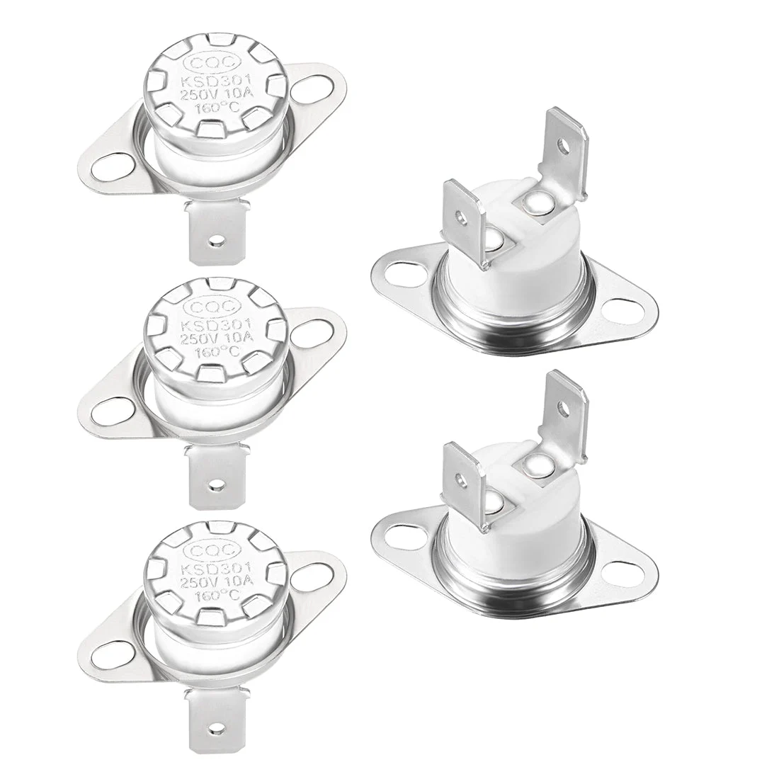 5pcs KSD301 Thermostat 160°C/320°F 10A Normally Closed N.C Temperature Switch