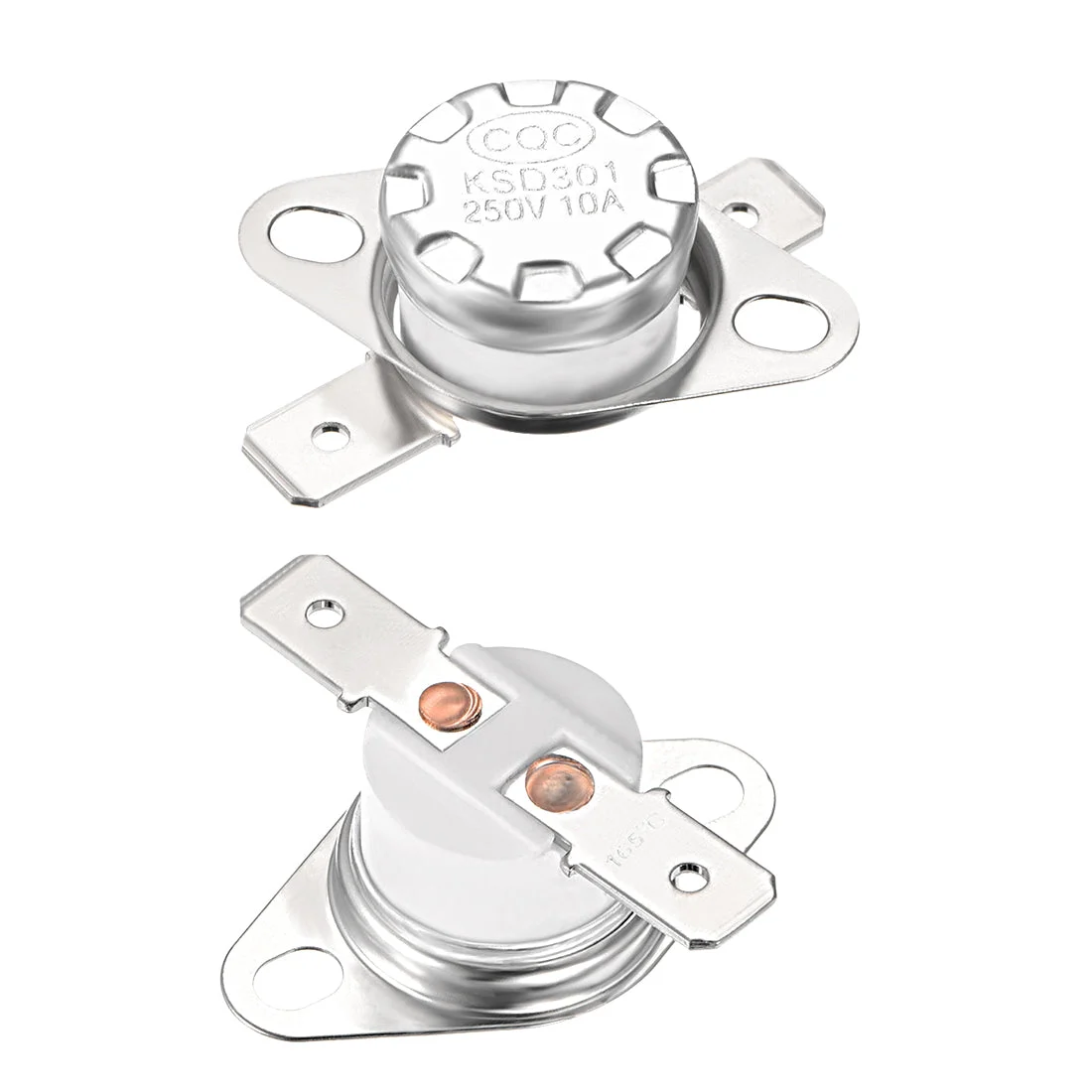 Temperature Control Switch Thermostat 165°C 10A N.C 6.3mm Pin 2pcs