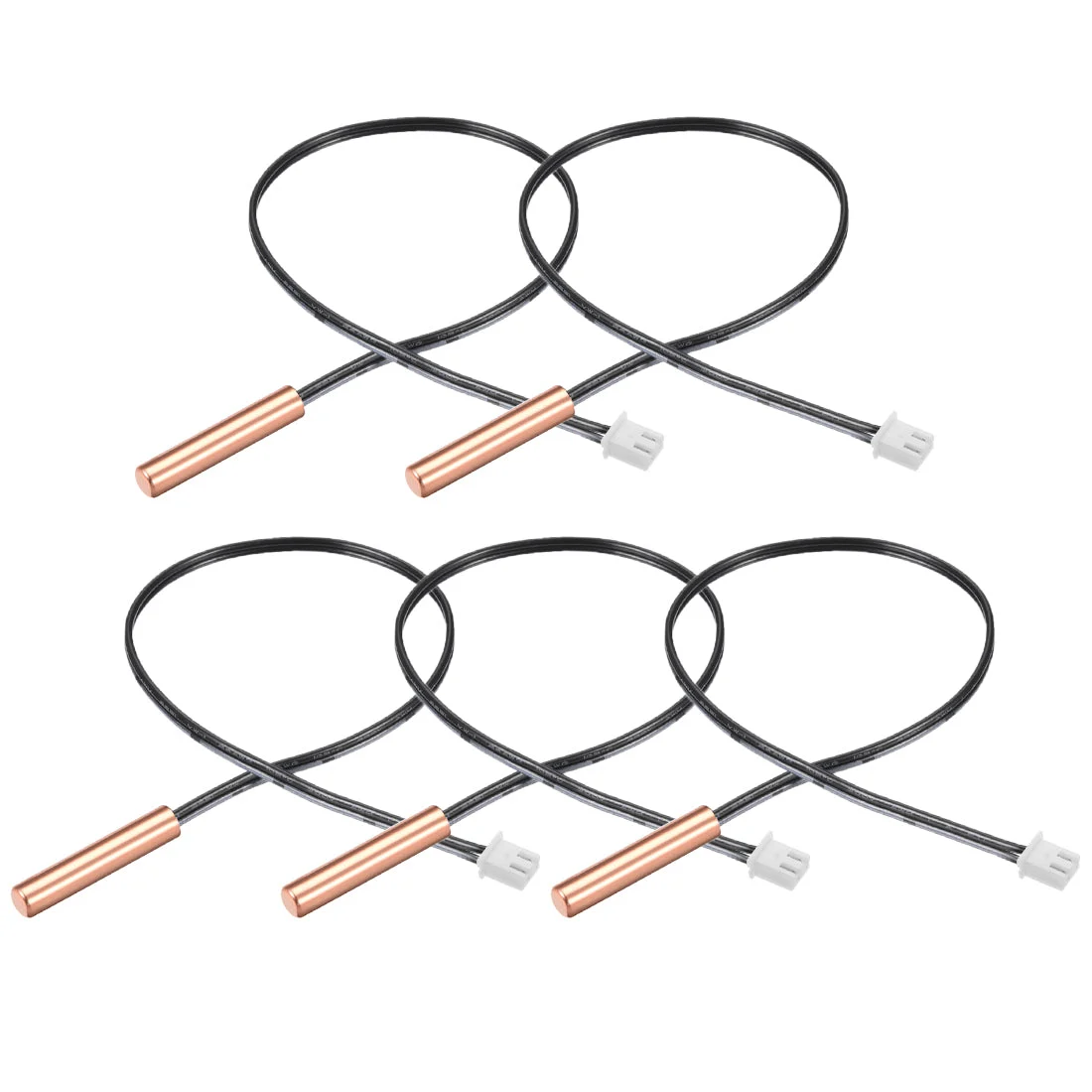 5 Pcs 50K NTC Thermistor Probe 15.7 Inch Copper Sensitive Temperature Temp Sensor for Air Conditioner