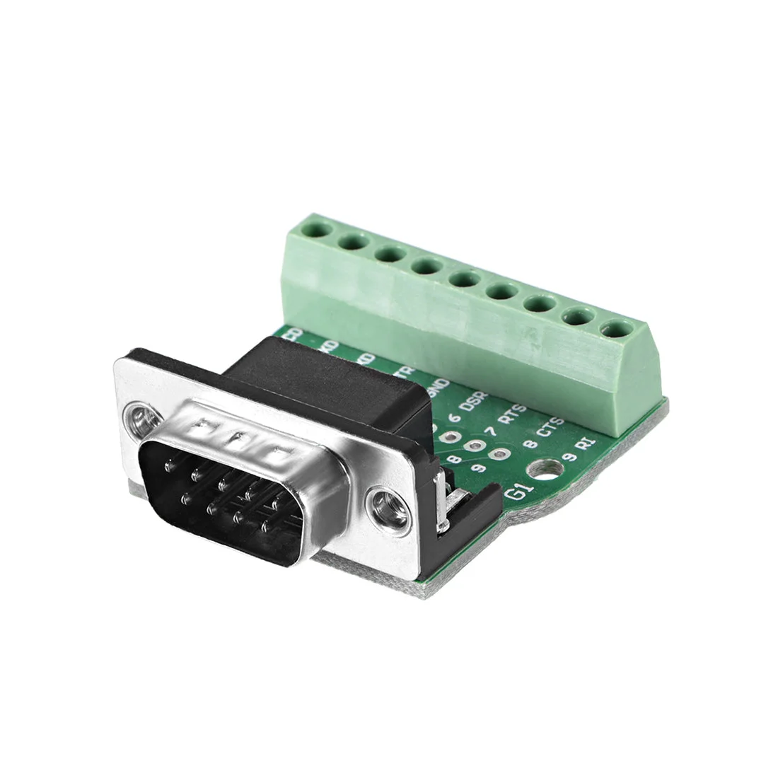 D-sub DB9 Breakout Board Connector 9 Pin 2 Row Male RS232 Serial Port Solderless Terminal Block Adapter