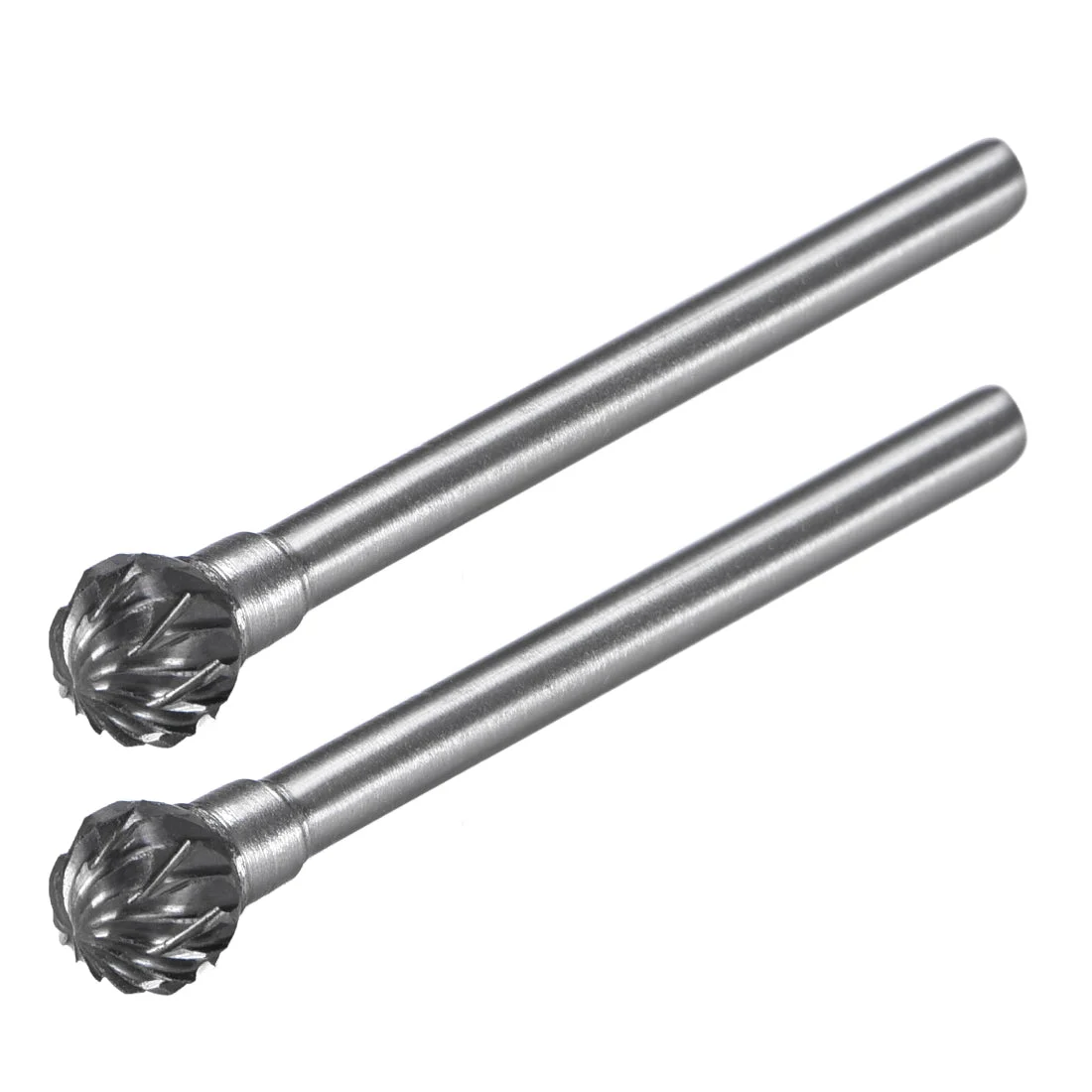 Tungsten Carbide Double Cut Rotary Burrs File Ball Shape with 1/8" Shank 2pcs