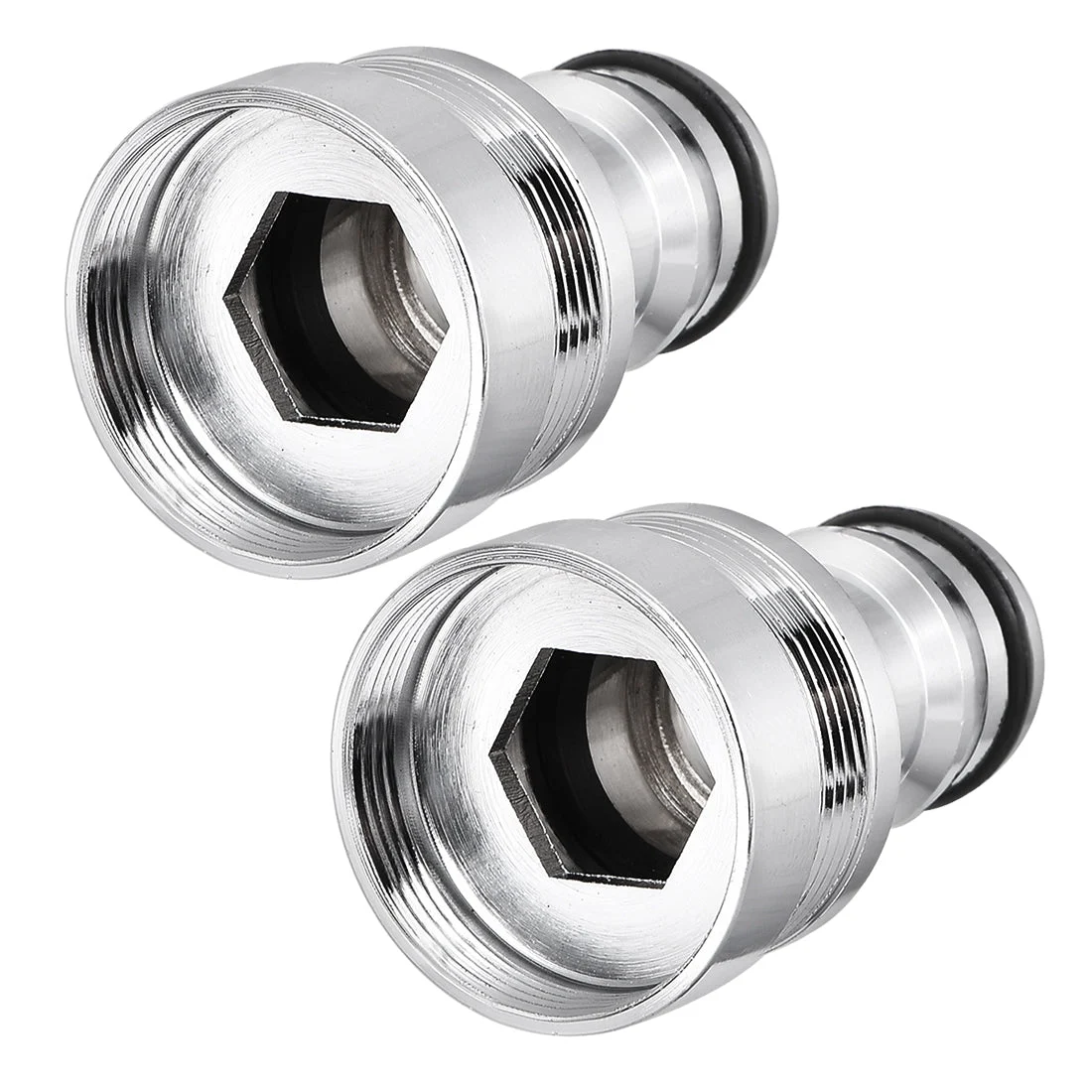 Brass Garden Hose Quick Connector Nozzle Pipe Adapter 24mm Female Threaded 2pcs