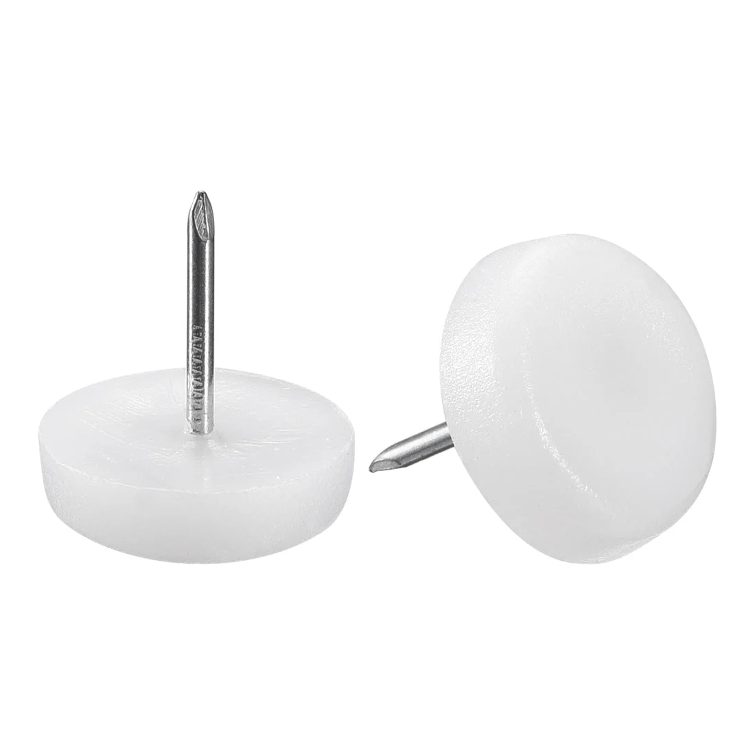 Furniture Feet Nail, Chair Table Leg Protector Pad 22mm Dia White Plastic 60pcs