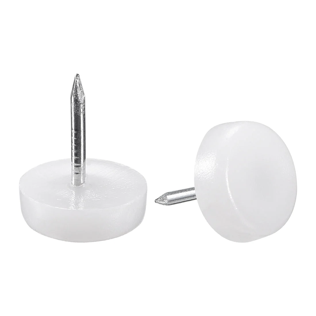 Furniture Feet Nail, Chair Table Leg Protector Pad 14mm Dia White Plastic 60pcs