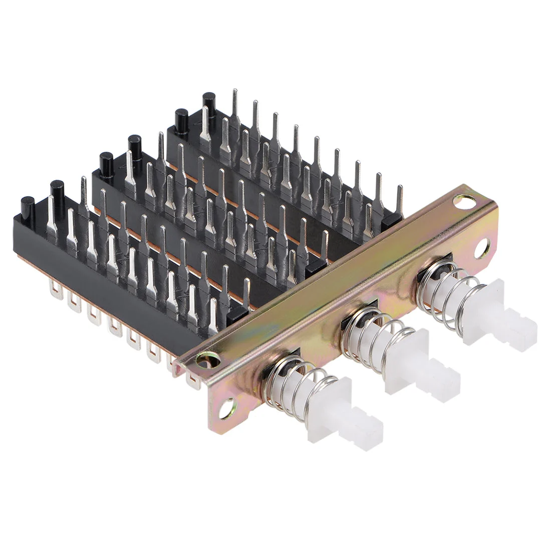Interlock Push Button Switch Piano Type 6PDT 18 Pin 3 Row
