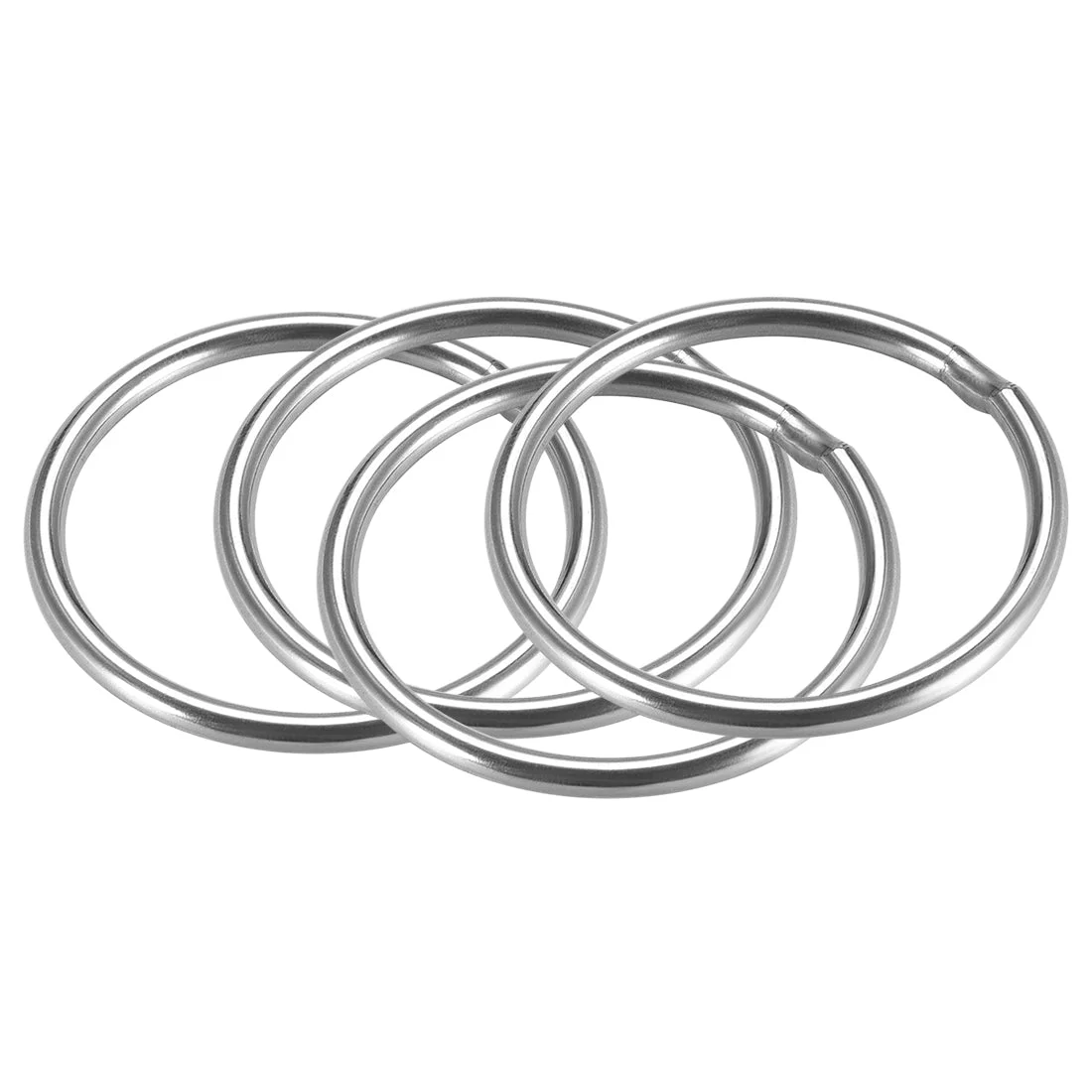 Welded O Ring, 40 x 3mm Strapping Round Rings 201 Stainless Steel 4pcs